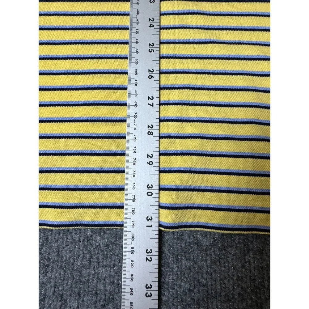 Polo Golf Ralph‎ Lauren Polo Shirt Mens XL Yellow/Blue Striped Short Sleeve Pony